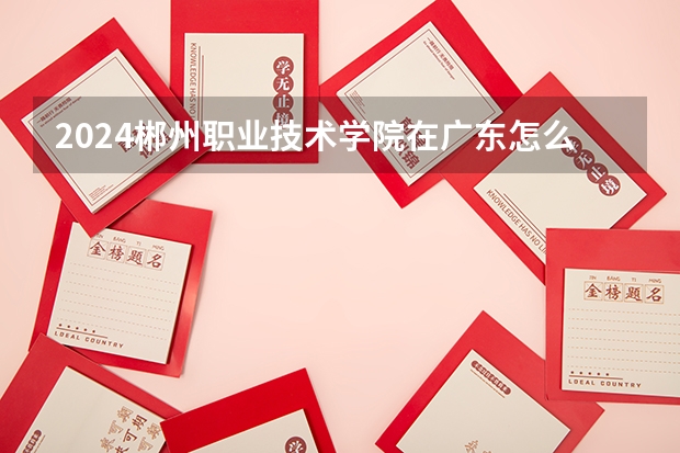 2024郴州职业技术学院在广东怎么招生的