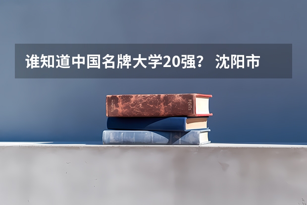 谁知道中国名牌大学20强? 沈阳市名牌大学排名顺序?