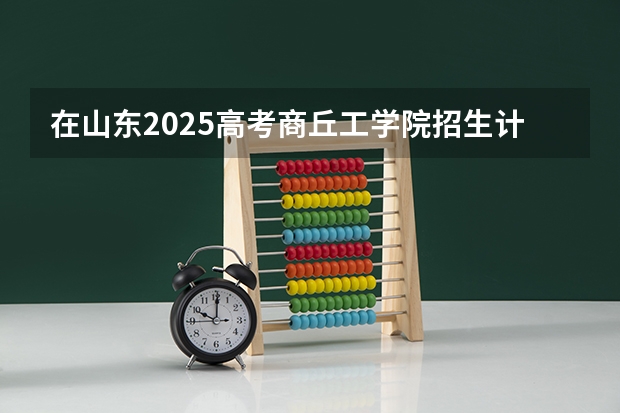 在山东2025高考商丘工学院招生计划如何