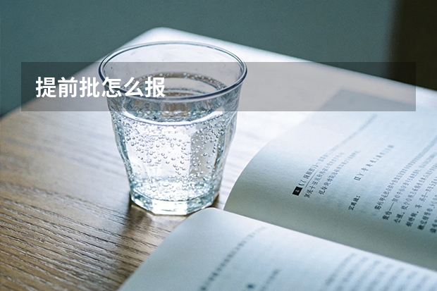 提前批怎么报