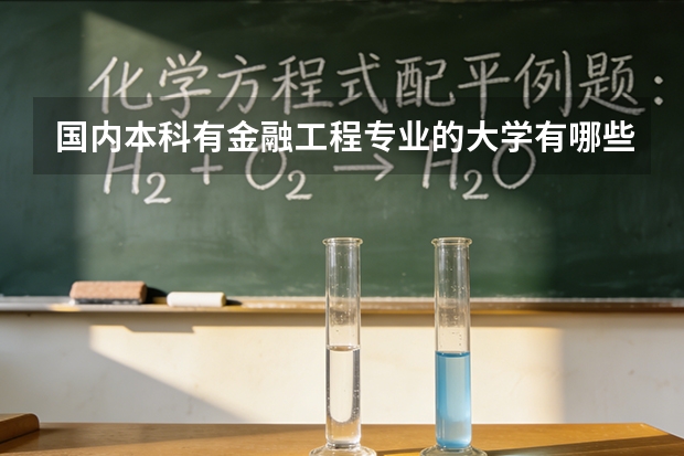 国内本科有金融工程专业的大学有哪些？
