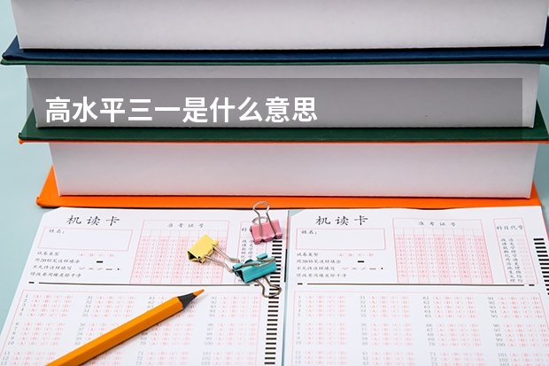 高水平三一是什么意思