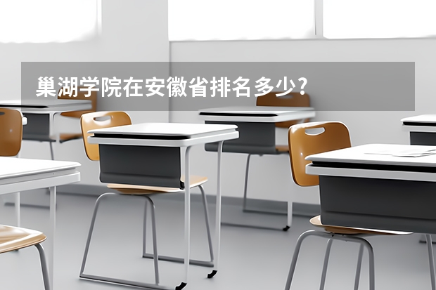 巢湖学院在安徽省排名多少?