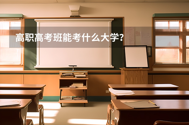 高职高考班能考什么大学？