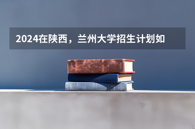 2024在陕西，兰州大学招生计划如何