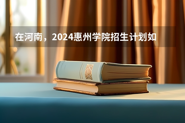 在河南，2024惠州学院招生计划如何