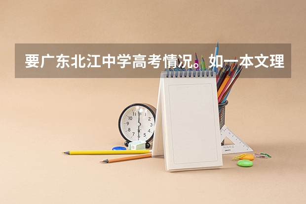 要广东北江中学高考情况。如一本文理各人数。另国防科技大学在广东文理分数线(2023年广东理科状元是谁)