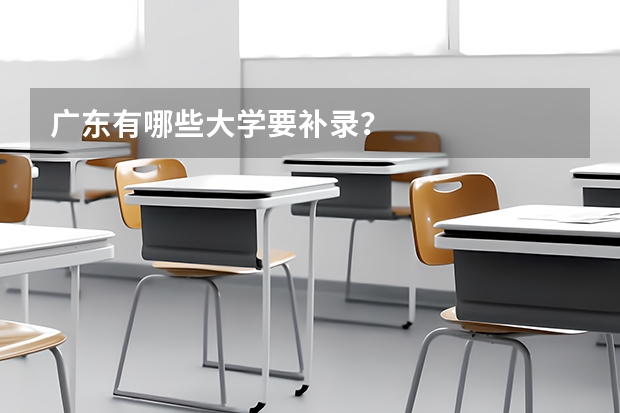 广东有哪些大学要补录？