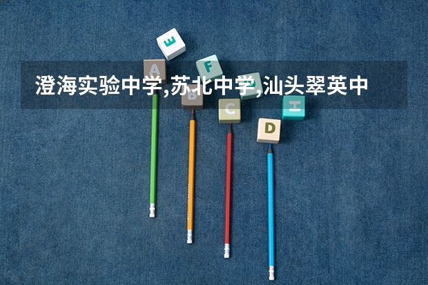 澄海实验中学,苏北中学,汕头翠英中学哪个好啊?